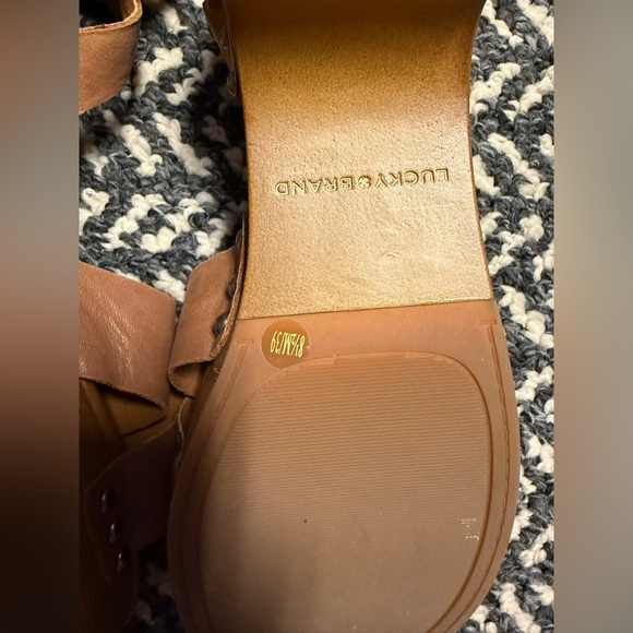 LUCKY BRAND Famla Platform Leather Sandal in Tan Size 8.5 - Picture 8 of 9